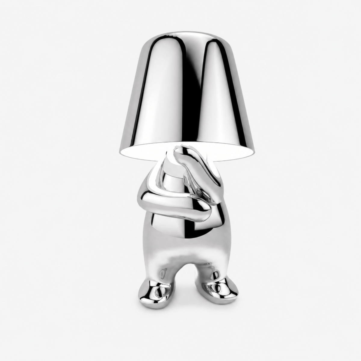 Rise-Light silver  Type D LED Figuren Tischlampe, Kabellos, Touch dimmbar, Modernes Design