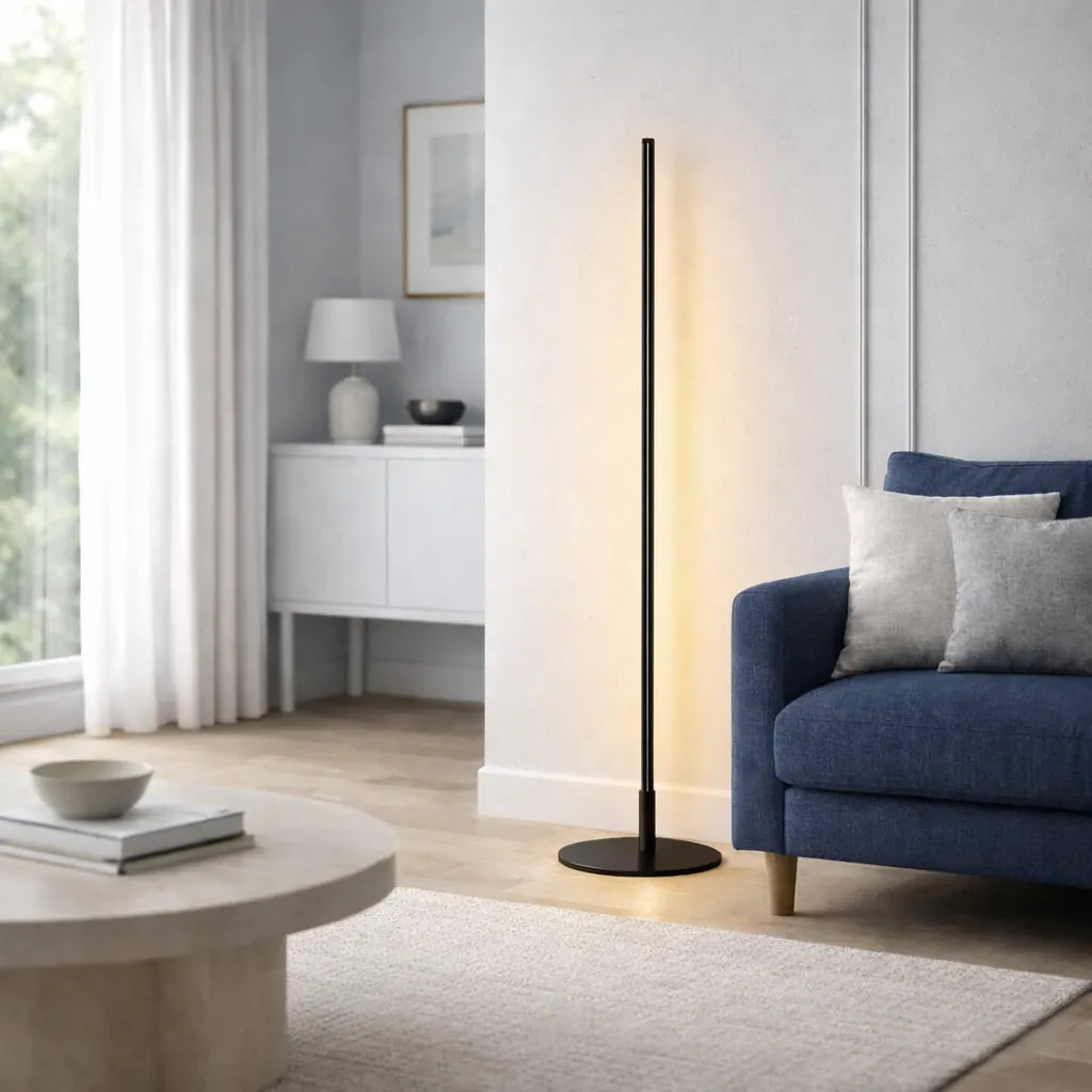 Rise-Light Schwarz Stehlampe dimmbar