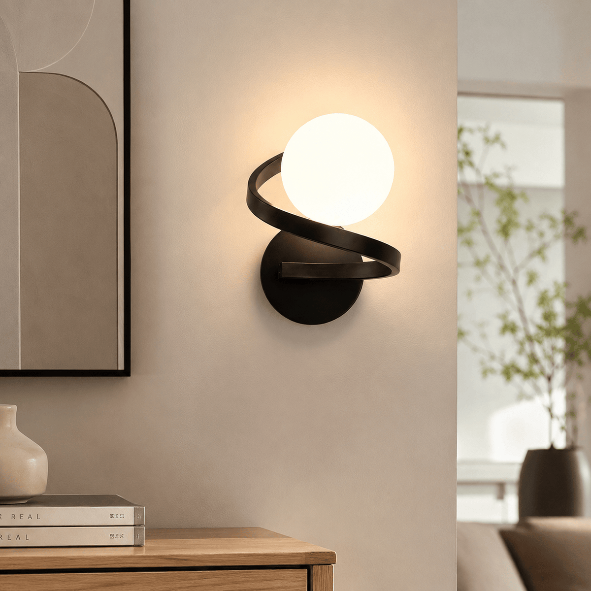 Rise-Light Moderne spiralförmige LED-Wandleuchte für Schlafzimmer und Wohnzimmer