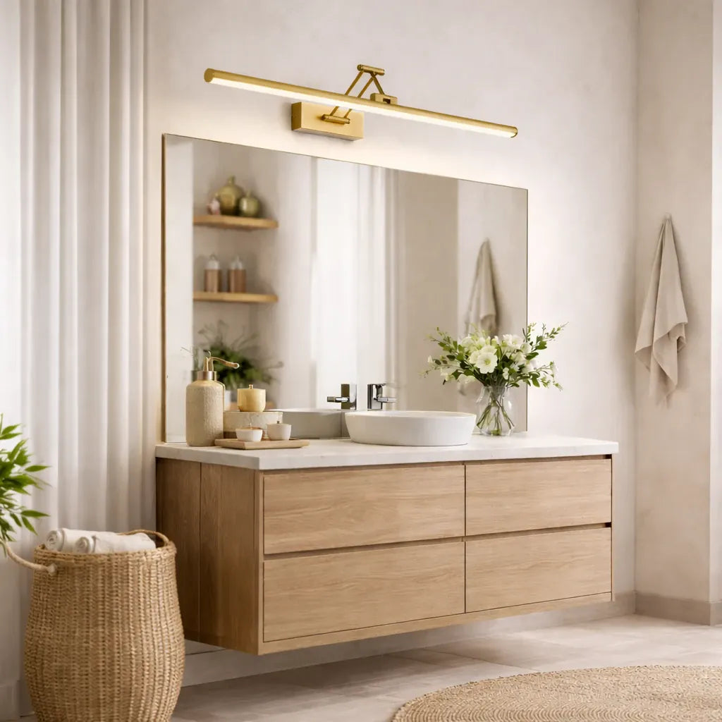 Rise-Light Gold Badezimmer Stehlampe