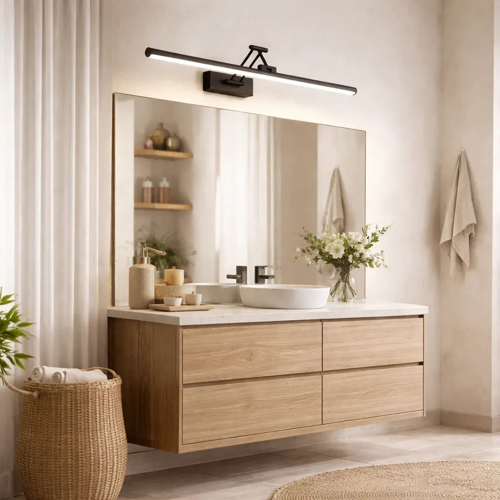 Rise-Light Schwarz Badezimmer Stehlampe