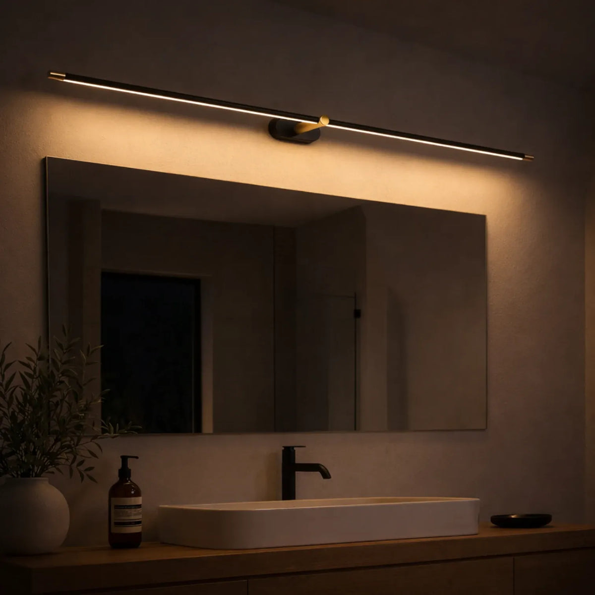 Rise-Light Schwarz / Warm Badezimmer wandleuchte led