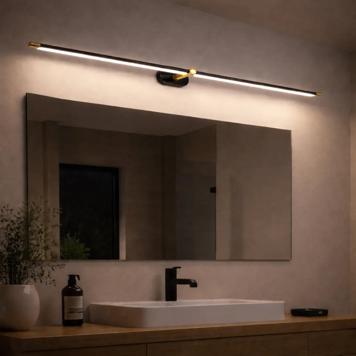 Rise-Light Schwarz / Kalt Badezimmer wandleuchte led