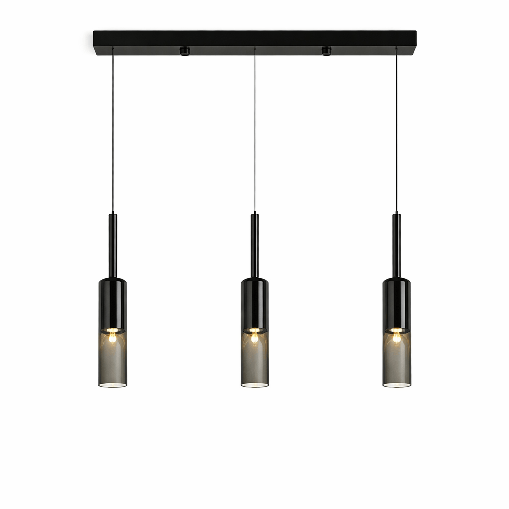 Rise-Light Schwarz / 3 Deckenleuchte aus glas