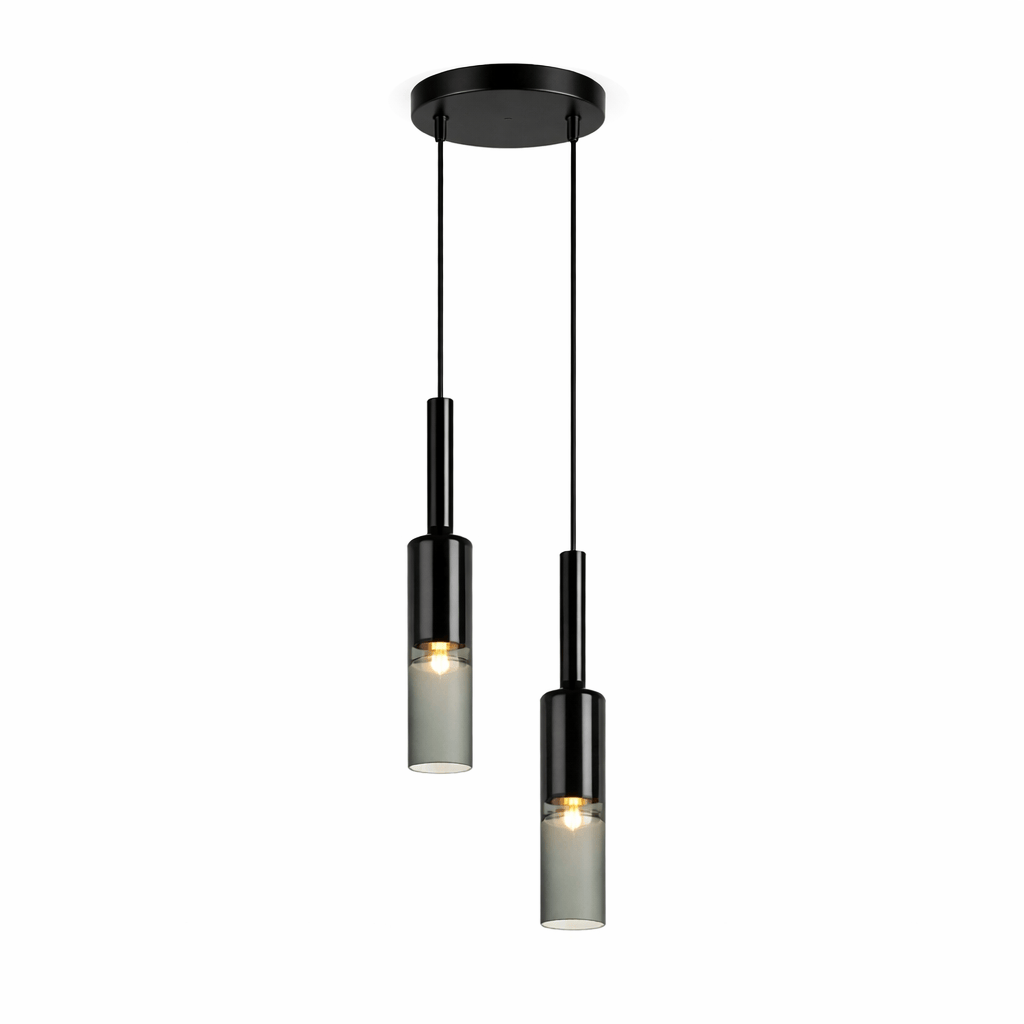 Rise-Light Schwarz / 2 Deckenleuchte aus glas