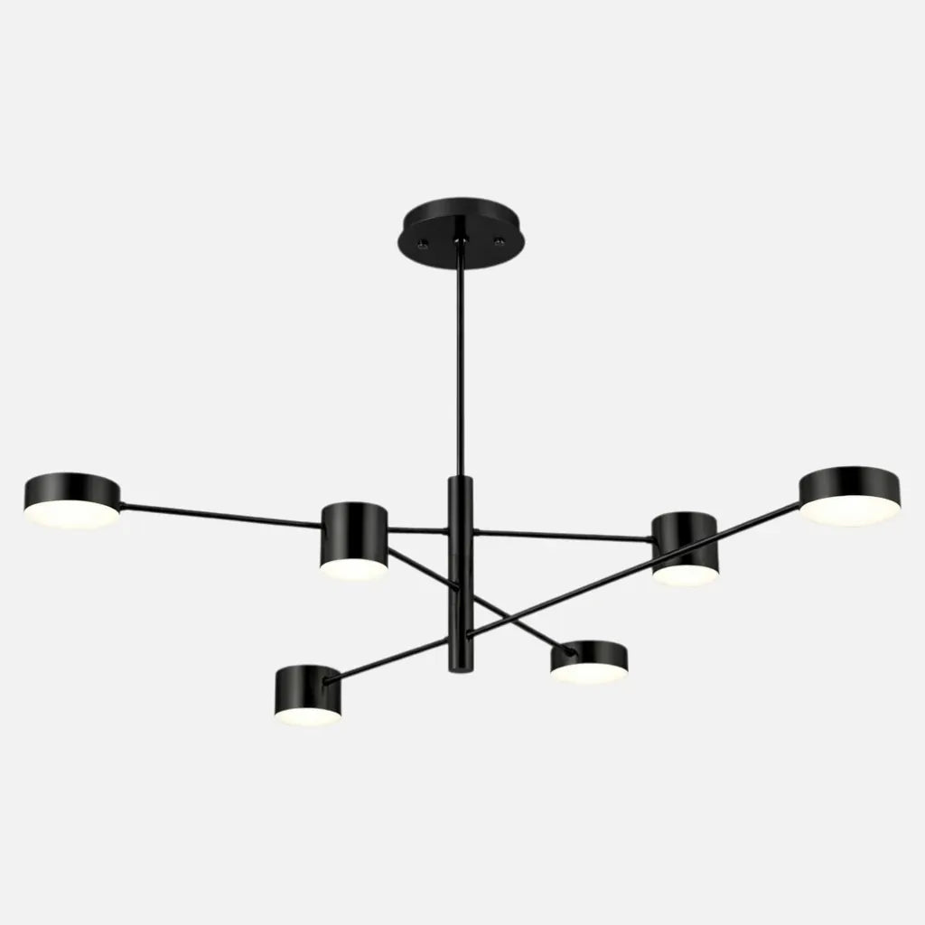 Rise-Light Schwarz / 6 Deckenleuchte wohnzimmer modern