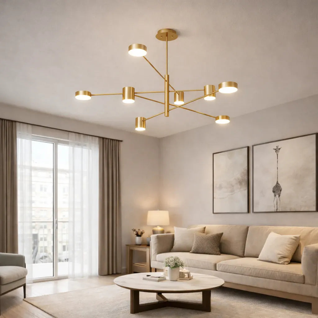 Rise-Light Gold / 4 Deckenleuchte wohnzimmer modern