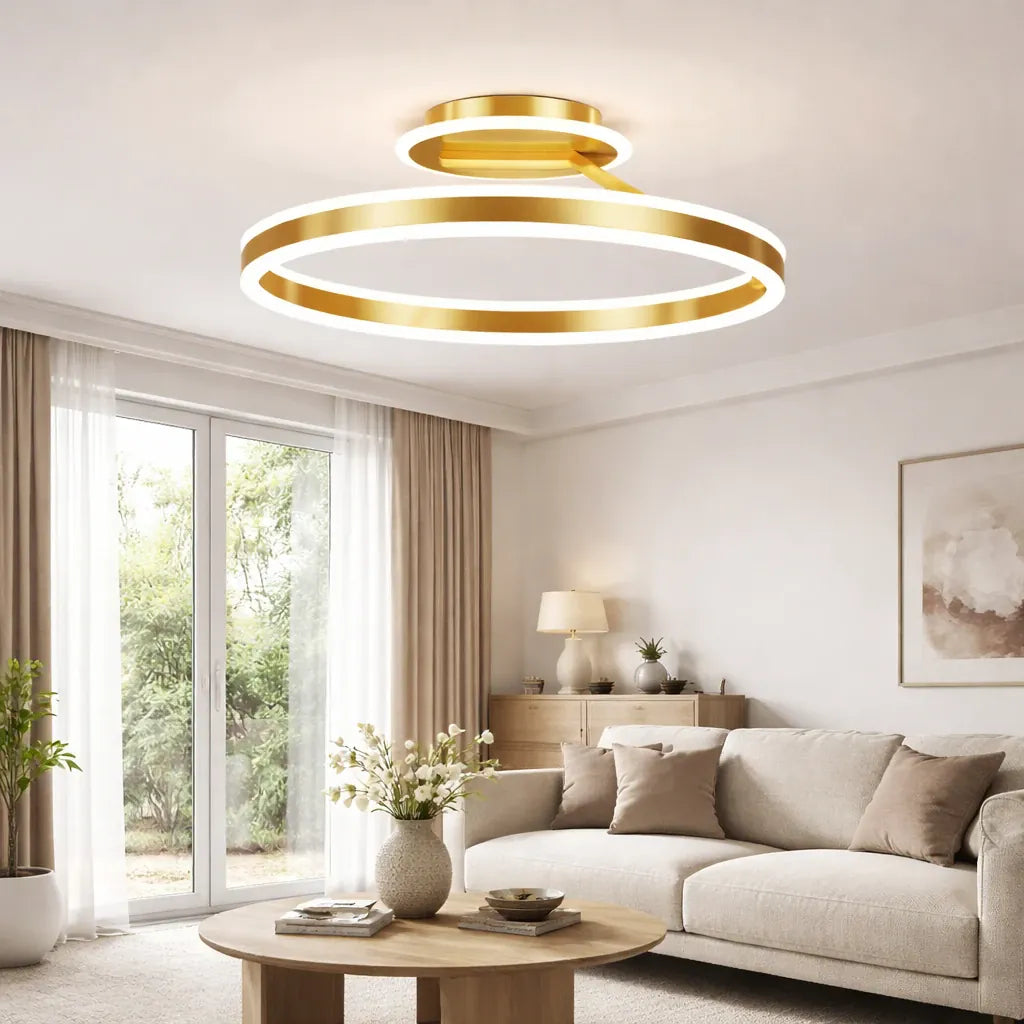 Rise-Light Gold Deckenleuchte wohnzimmer