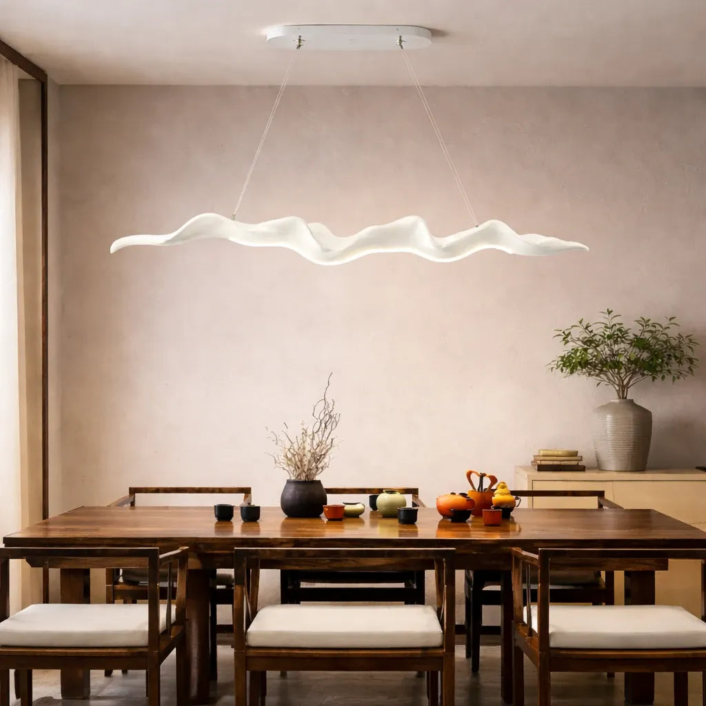 Rise-Light Weiß / 80 cm Hängeleuchte für Esstische im japanischen Stil