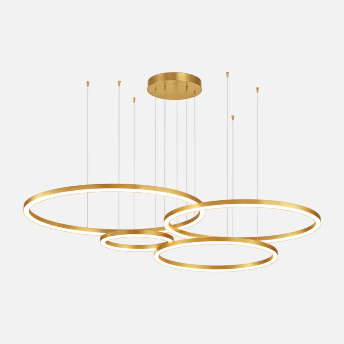 Rise-Light Gold / 4 Ringe Höhenverstellbare pendelleuchten