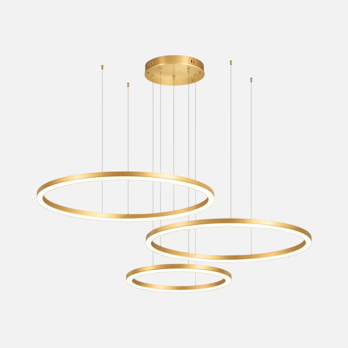 Rise-Light Gold / 3 Ringe Höhenverstellbare pendelleuchten