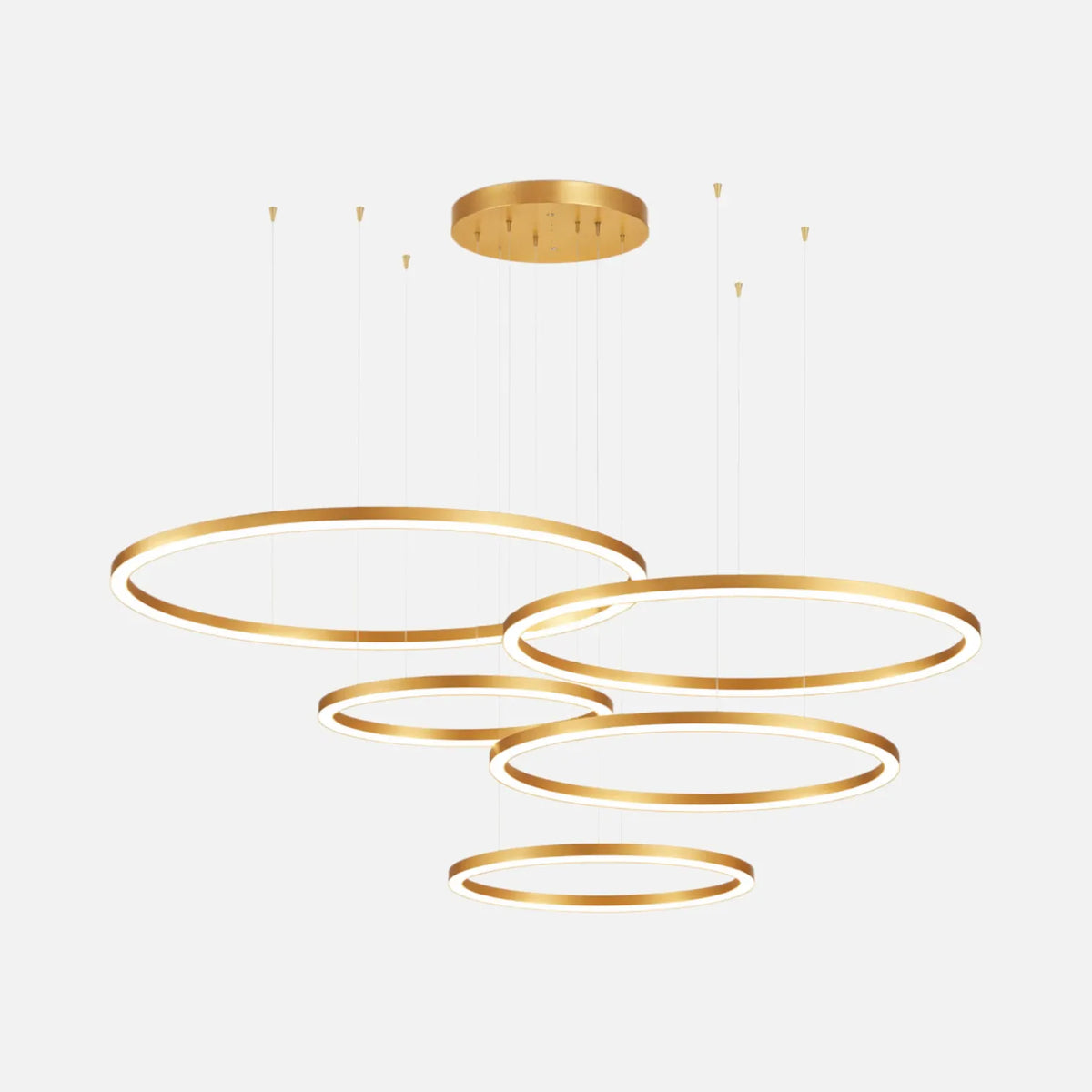 Rise-Light Gold / 5 Ringe Höhenverstellbare pendelleuchten