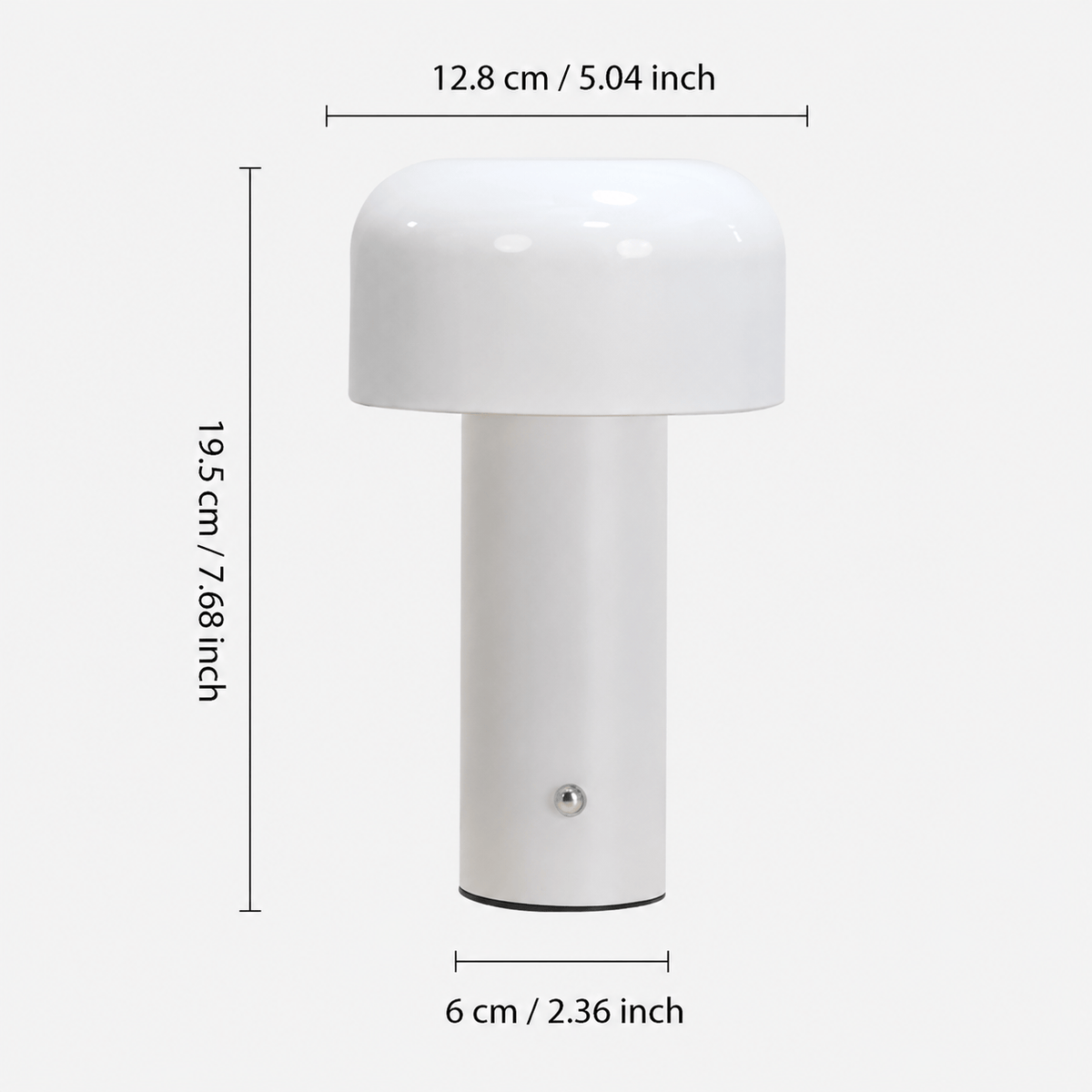 Rise-Light warmweiß Kabellose LED-Pilzlampe, batteriebetrieben, per Knopfdruck dimmbar, IP65