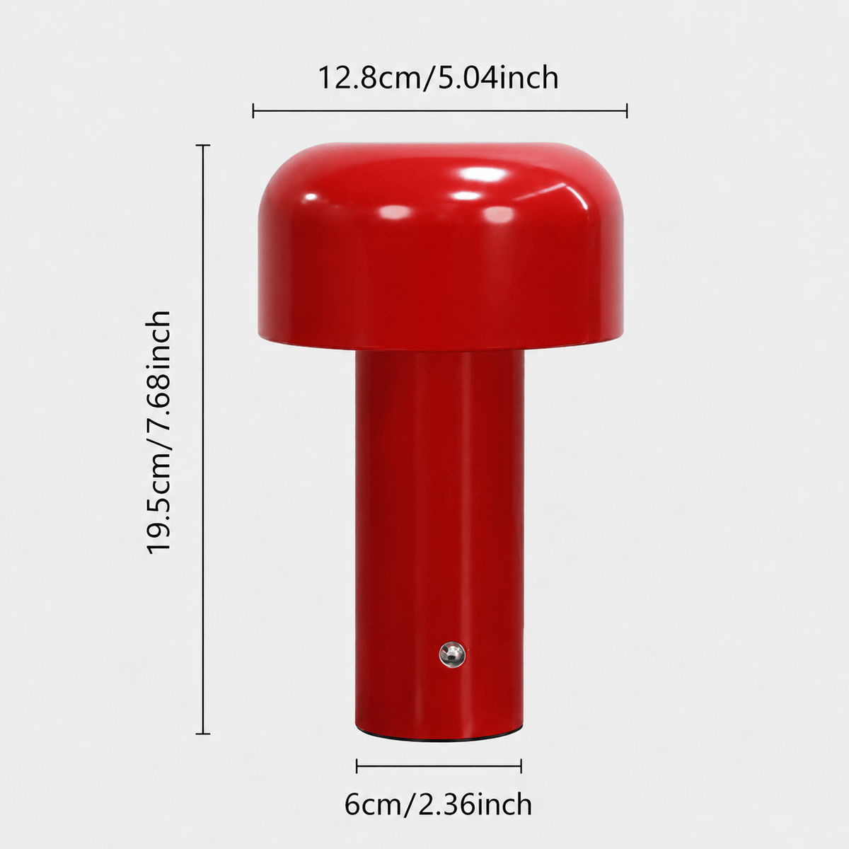 Rise-Light Rot Kabellose LED-Pilzlampe, batteriebetrieben, per Knopfdruck dimmbar, IP65