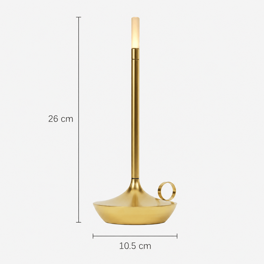 Rise-Light Kabellose LED Tischlampe dimmbar, Skandinavische Kerzenhalter Lampe