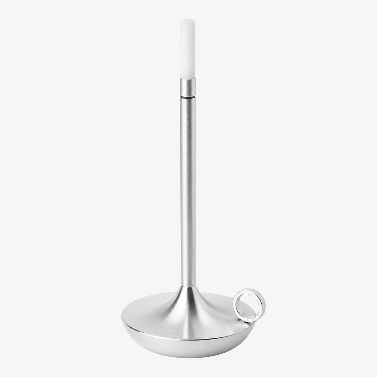 Rise-Light Silber Kabellose LED Tischlampe dimmbar, Skandinavische Kerzenhalter Lampe