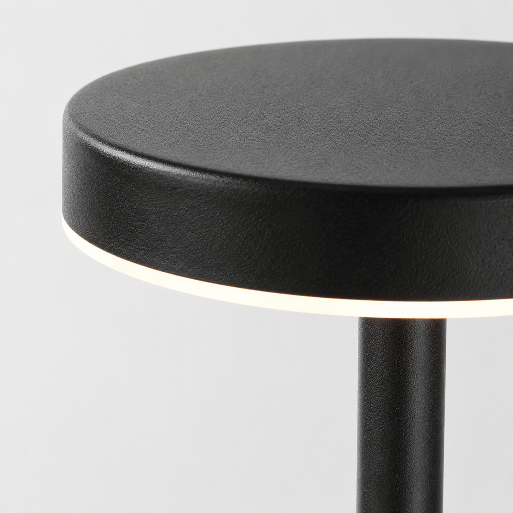 Rise-Light Kabellose LED Tischlampe Metall, Akku, Touch dimmbar