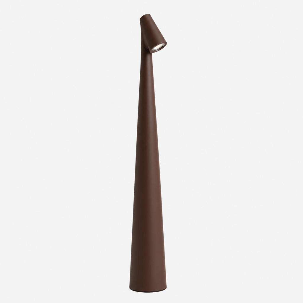 Rise-Light Braun Kabellose LED Tischlampe mit Akku, Dimmbar, Holz Design, USB-C