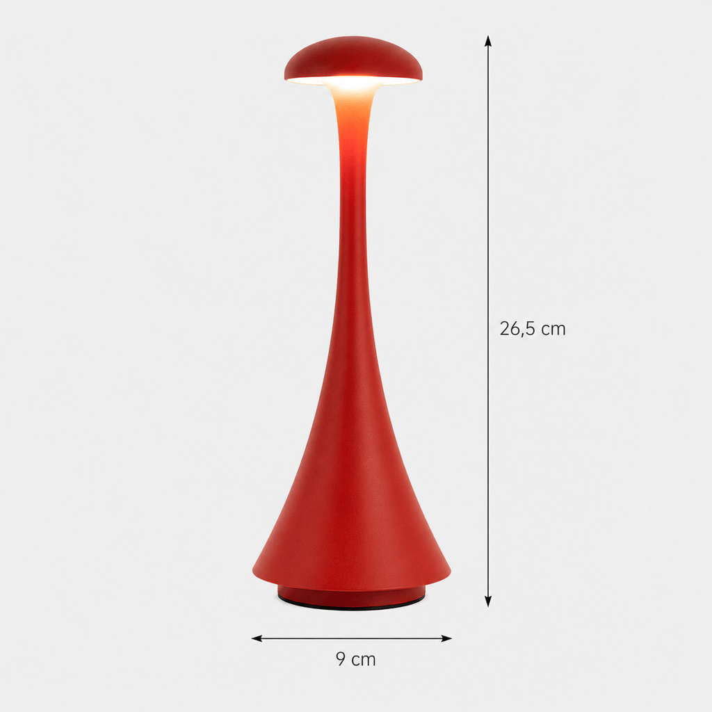 Rise-Light Rot Kabellose LED Tischlampe mit Akku, Touch dimmbar, 3 Lichtfarben, Aluminium