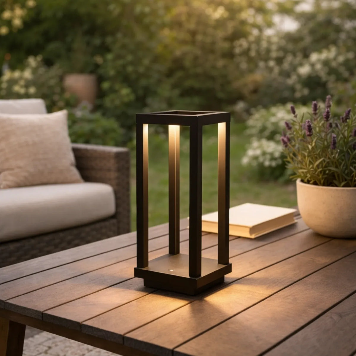 Rise-Light Schwarz Kleine moderne Tischlampe