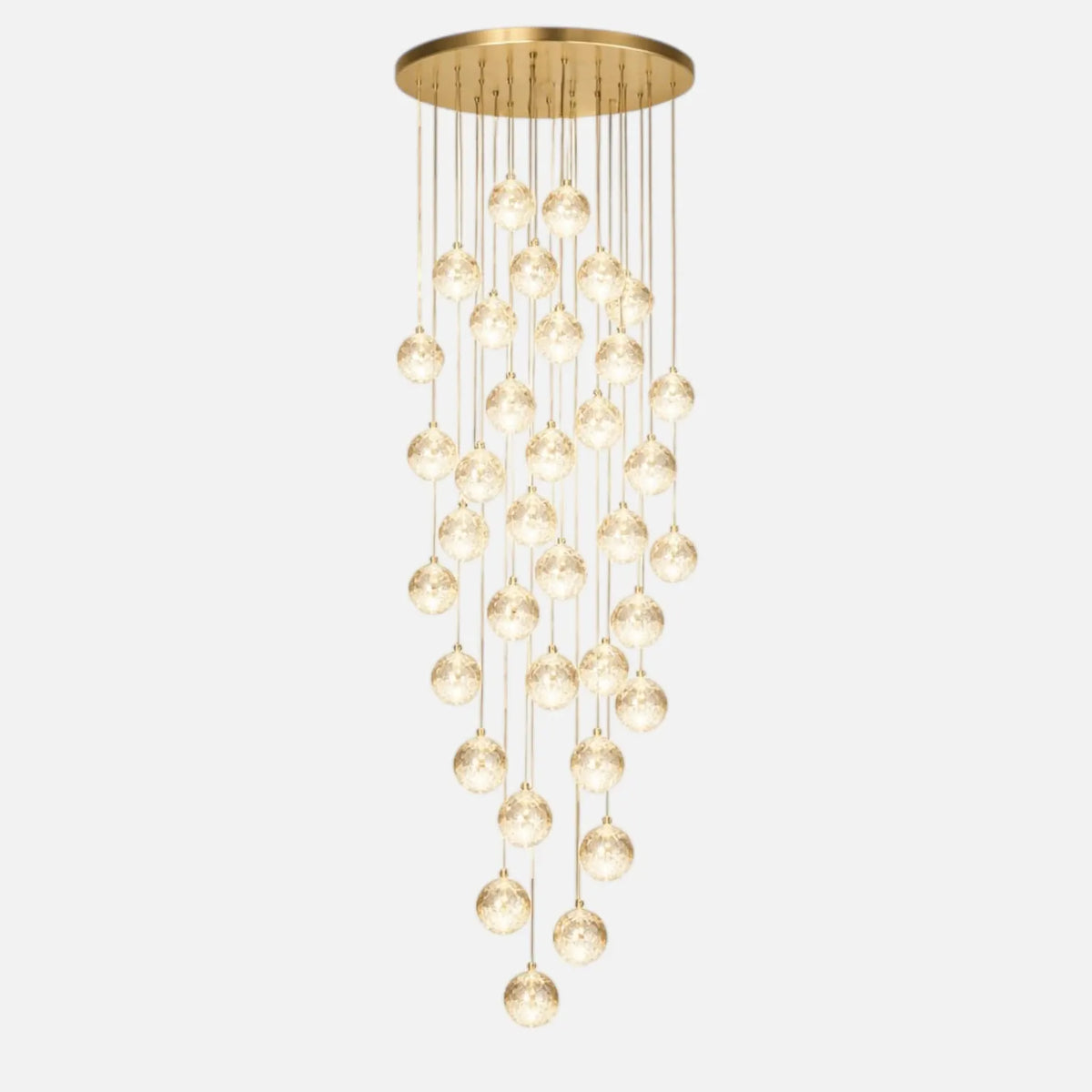 Rise-Light Gold / 36 Kristallkugel Kronleuchter