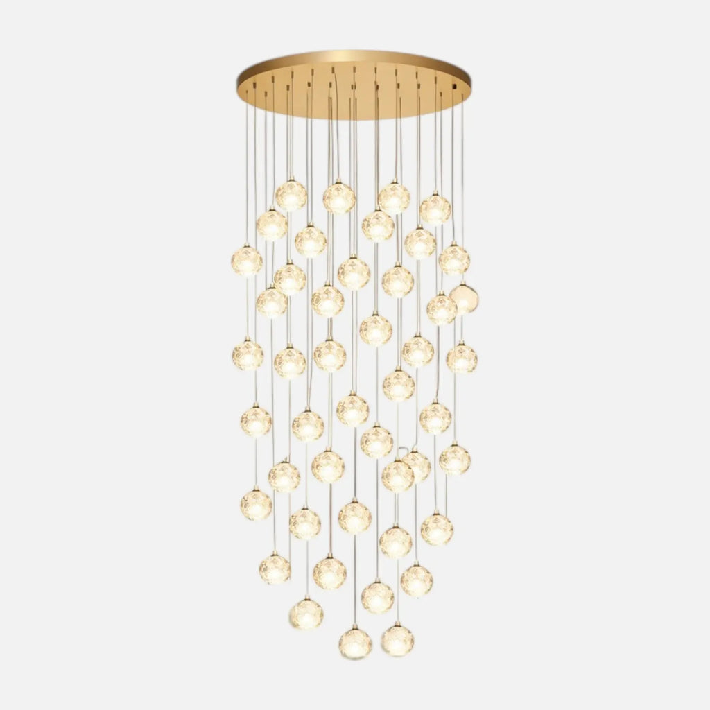 Rise-Light Gold / 46 Kristallkugel Kronleuchter