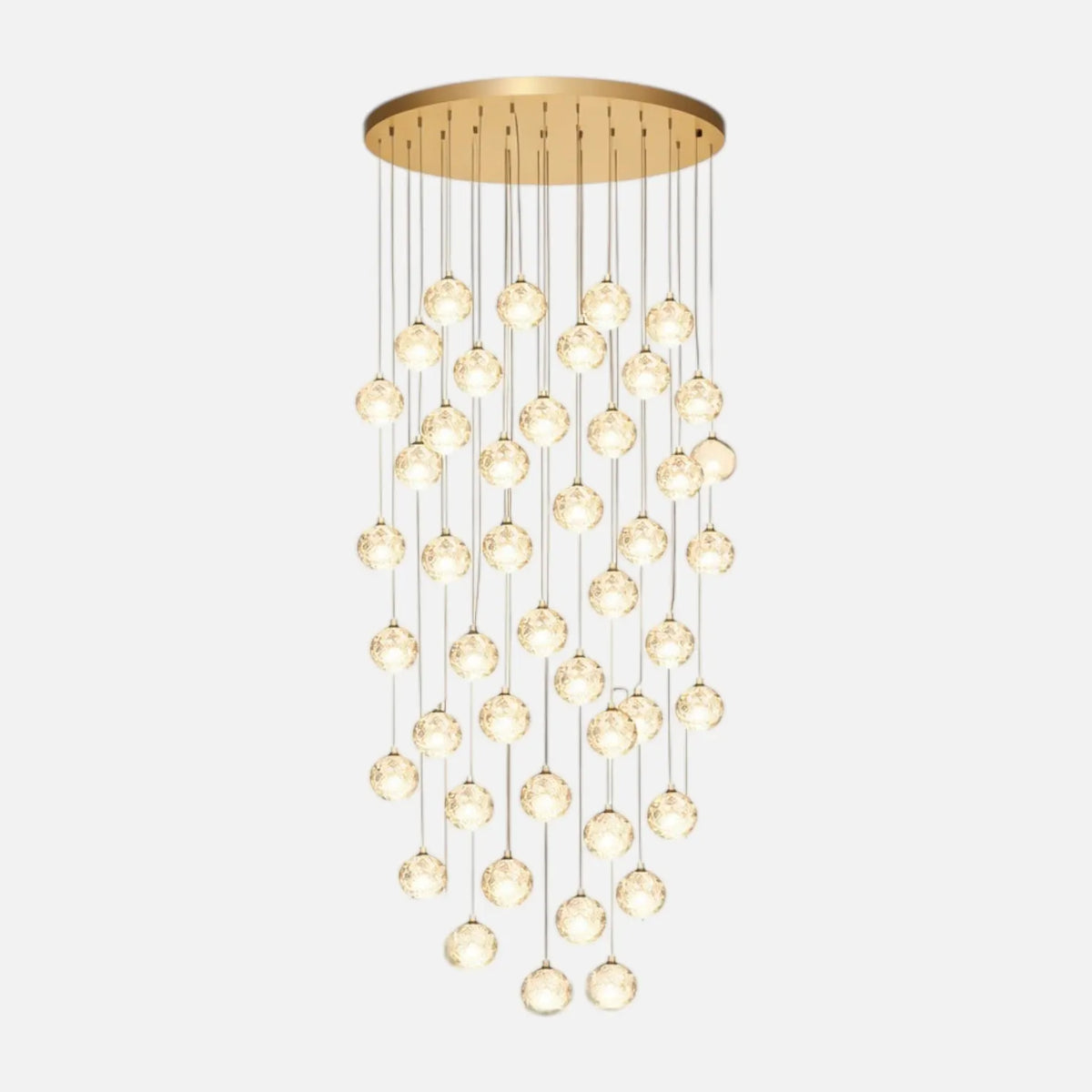 Rise-Light Gold / 46 Kristallkugel Kronleuchter