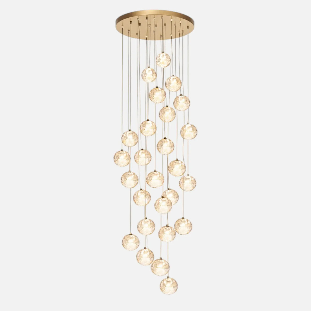 Rise-Light Gold / 26 Kristallkugel Kronleuchter