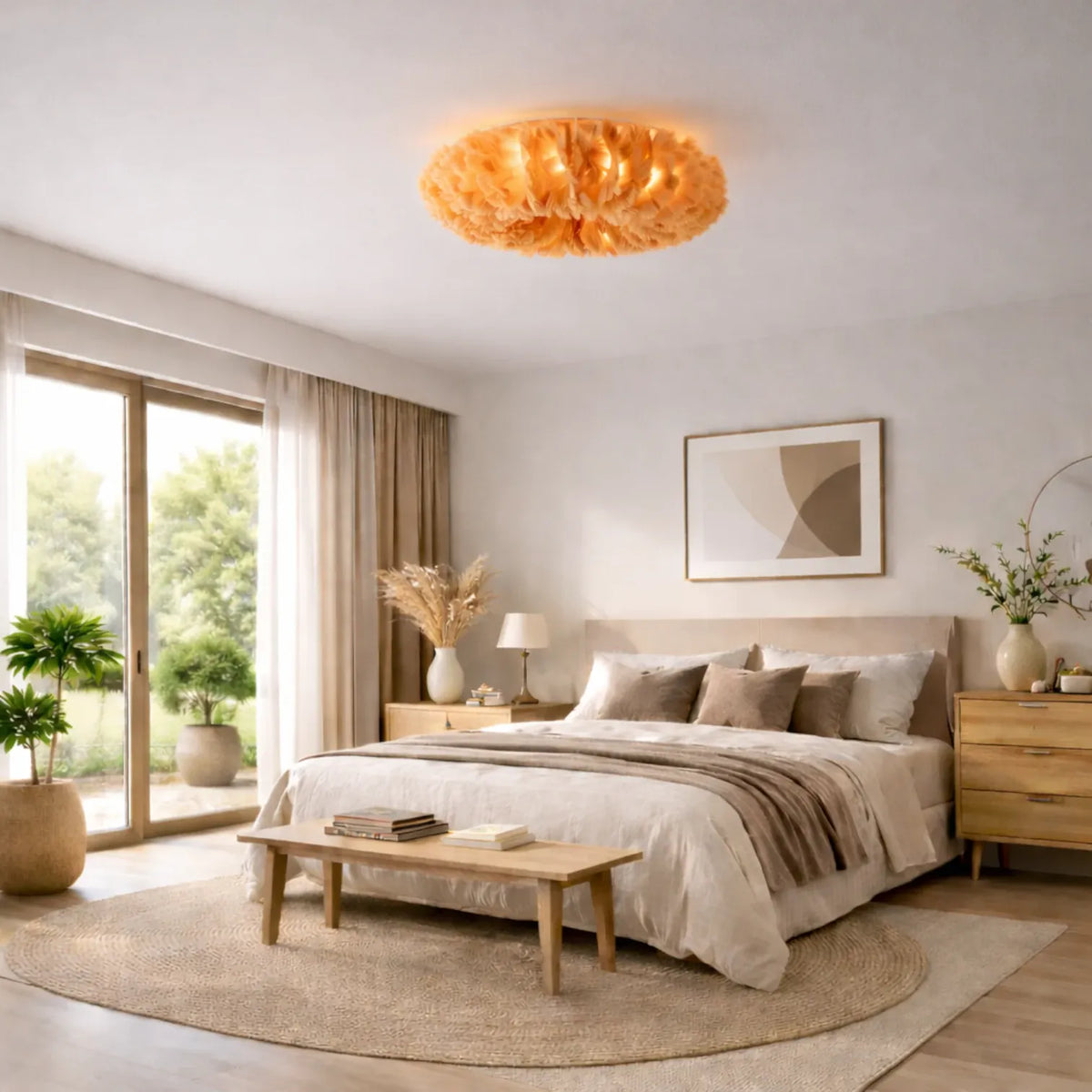 Rise-Light Orange / 50 cm LED-Deckenleuchte mit Federn