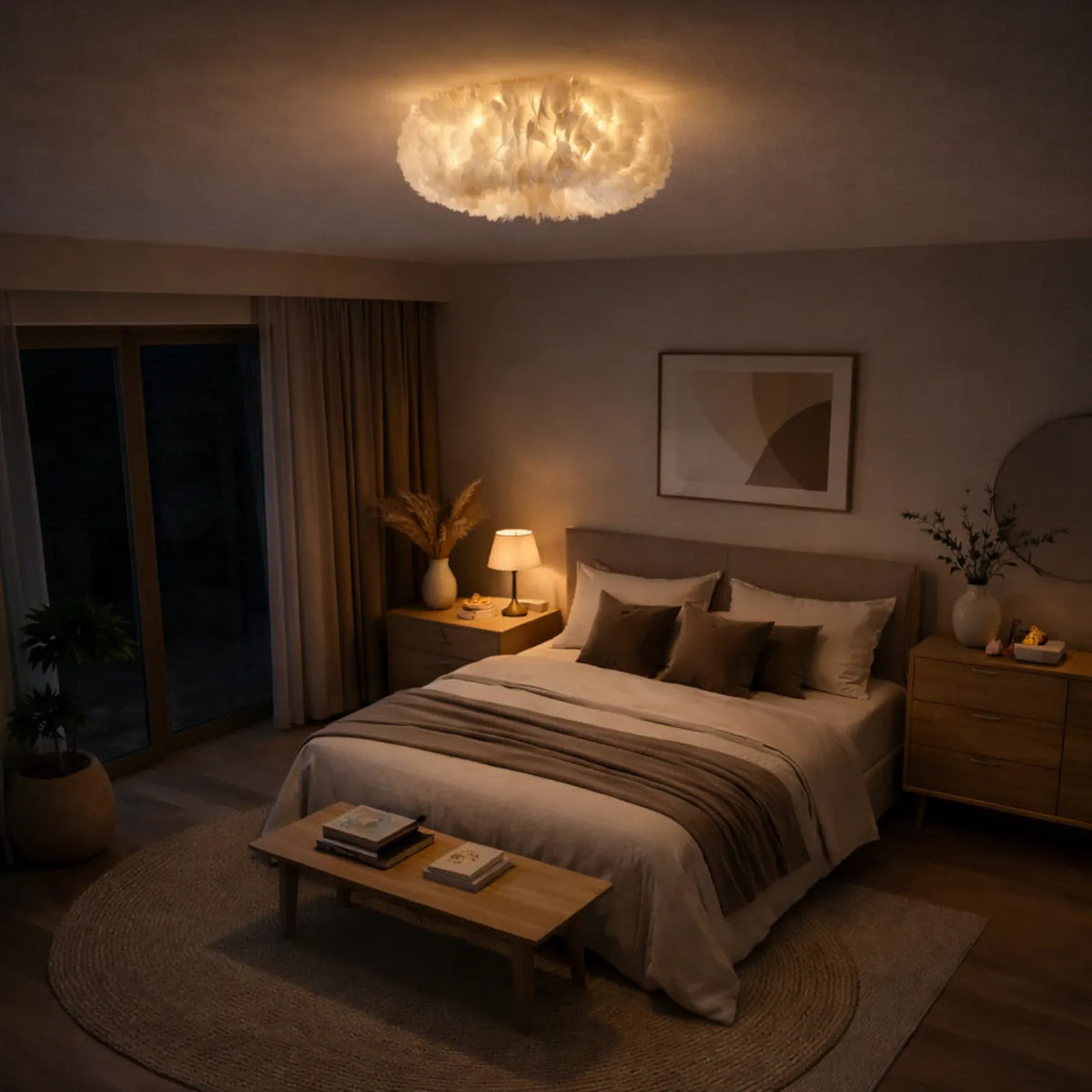 Rise-Light LED-Deckenleuchte mit Federn