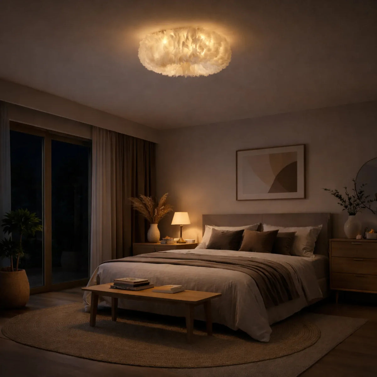 Rise-Light LED-Deckenleuchte mit Federn