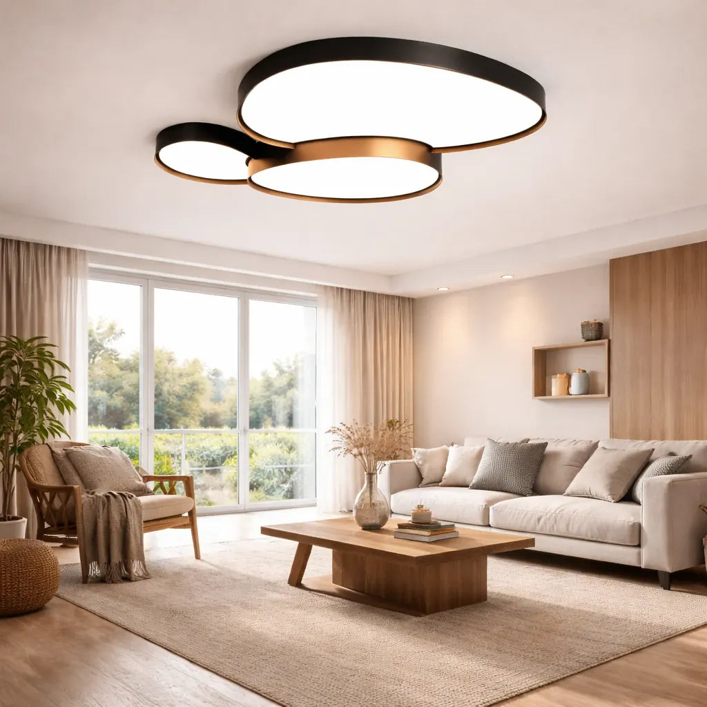 Rise-Light Schwarz / 3 Led deckenleuchten flach
