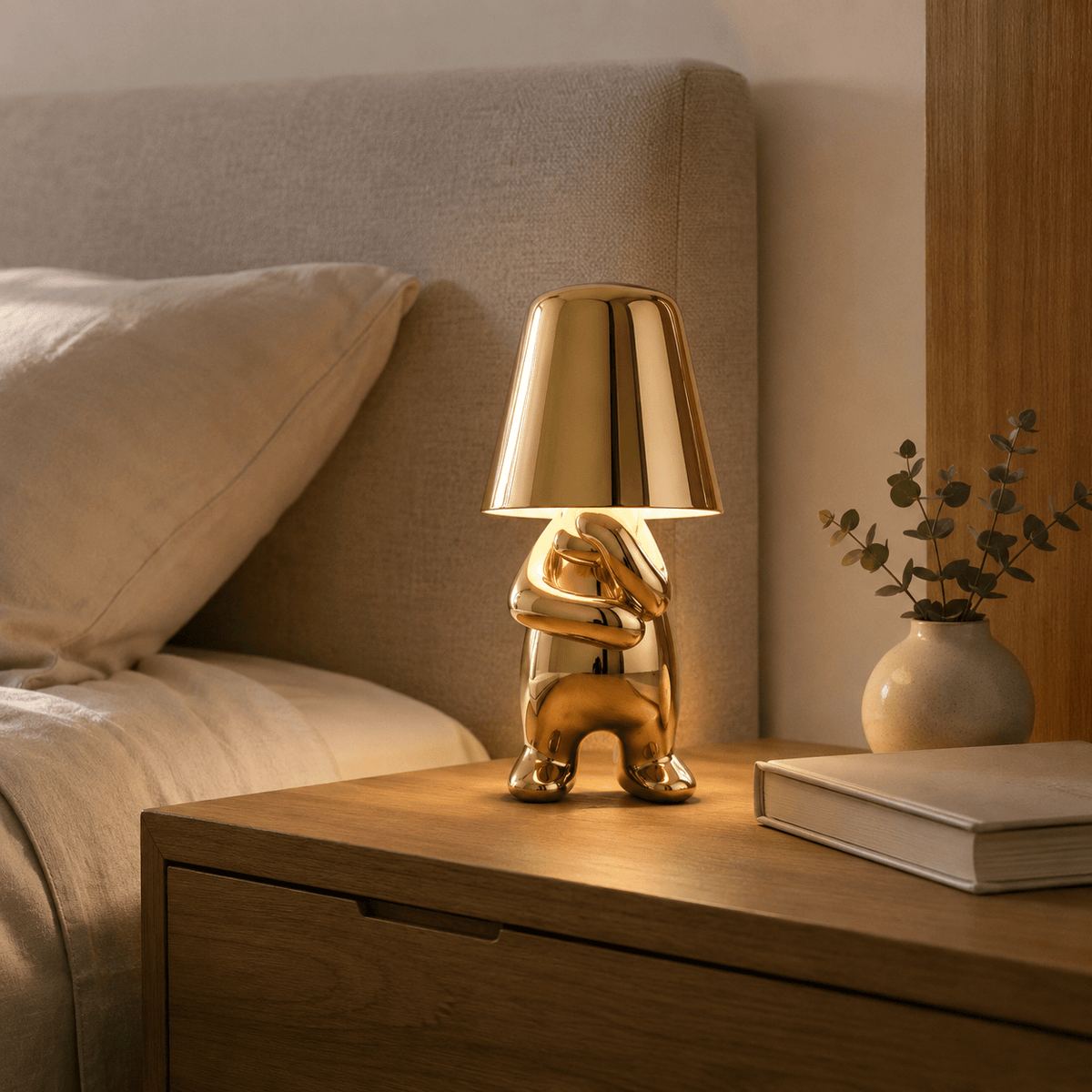 Rise-Light LED Figuren Tischlampe, Kabellos, Touch dimmbar, Modernes Design