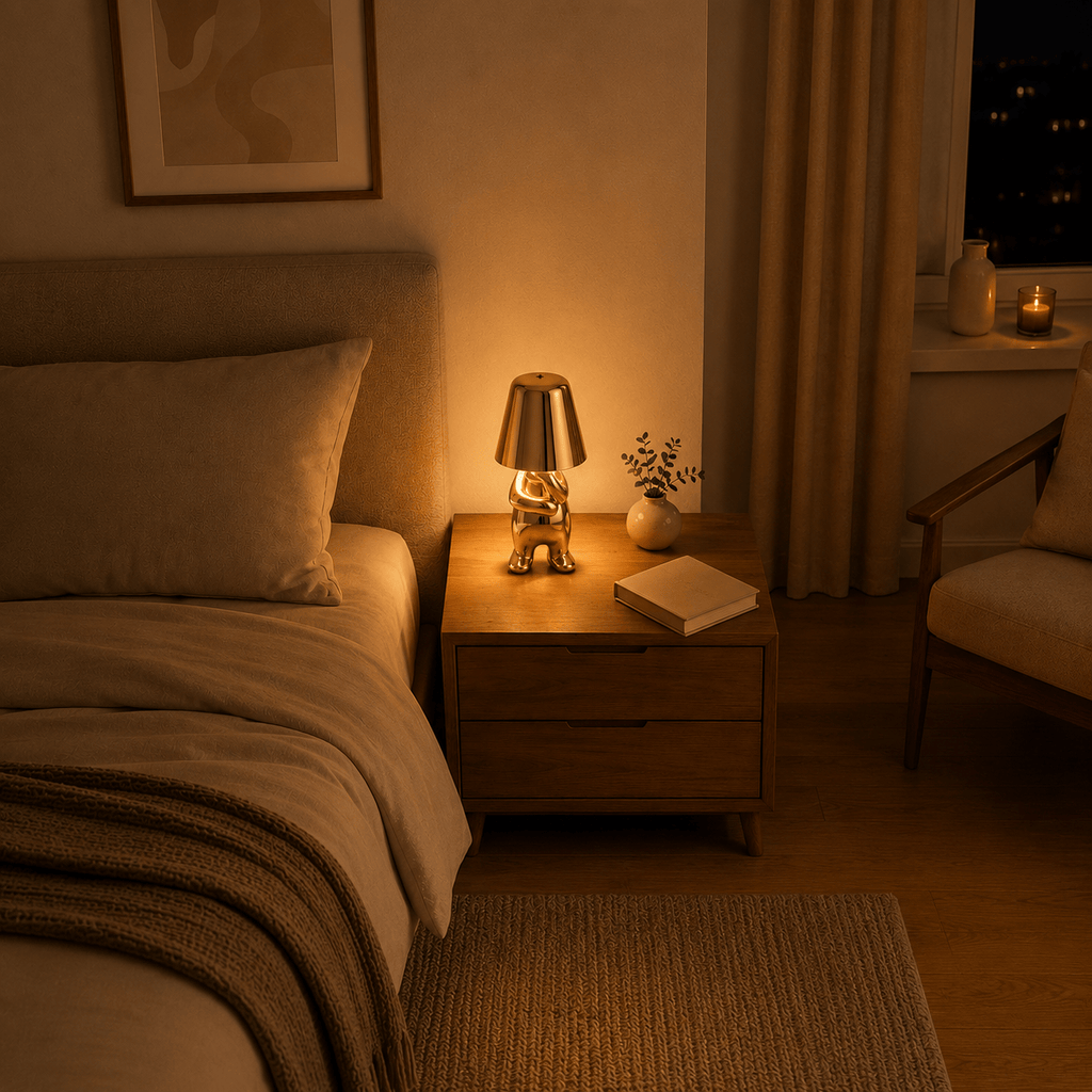 Rise-Light LED Figuren Tischlampe, Kabellos, Touch dimmbar, Modernes Design