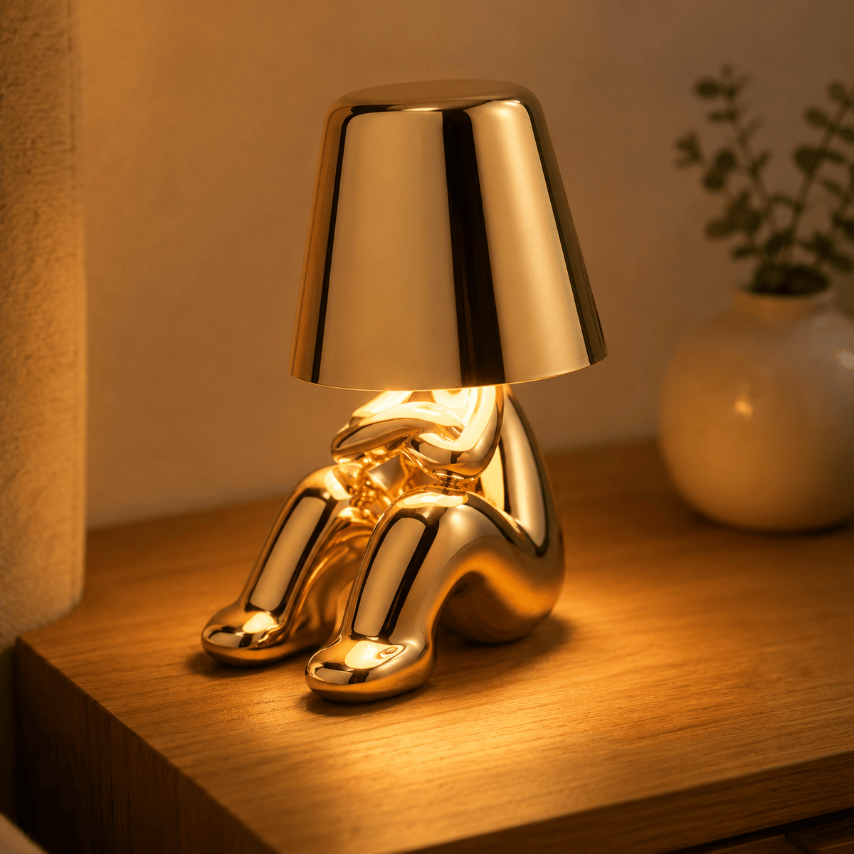 Rise-Light LED Figuren Tischlampe, Kabellos, Touch dimmbar, Modernes Design