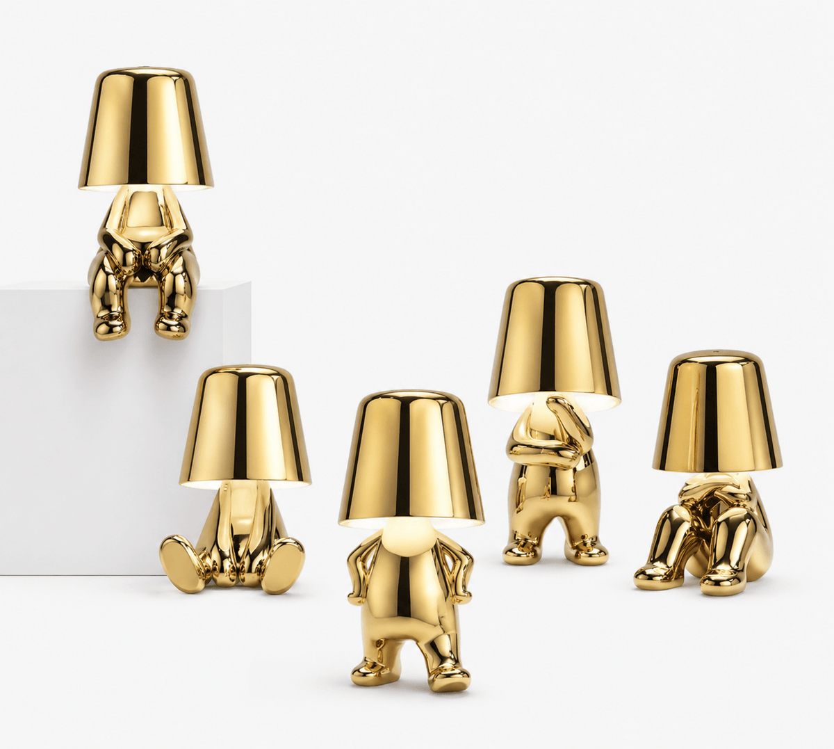 Rise-Light LED Figuren Tischlampe, Kabellos, Touch dimmbar, Modernes Design