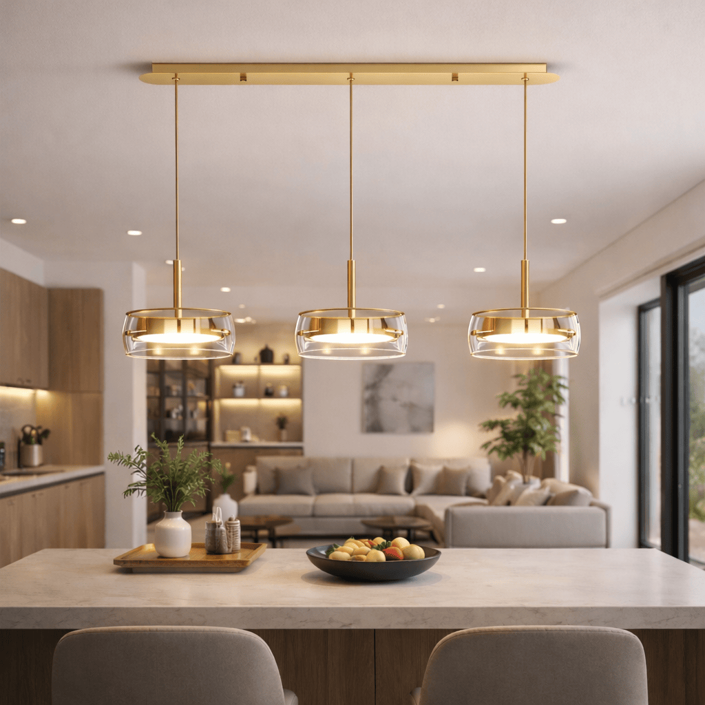Rise-Light Gold / 3 Led-pendelleuchte