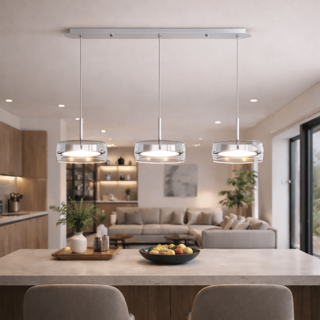 Rise-Light Silber / 3 Led-pendelleuchte