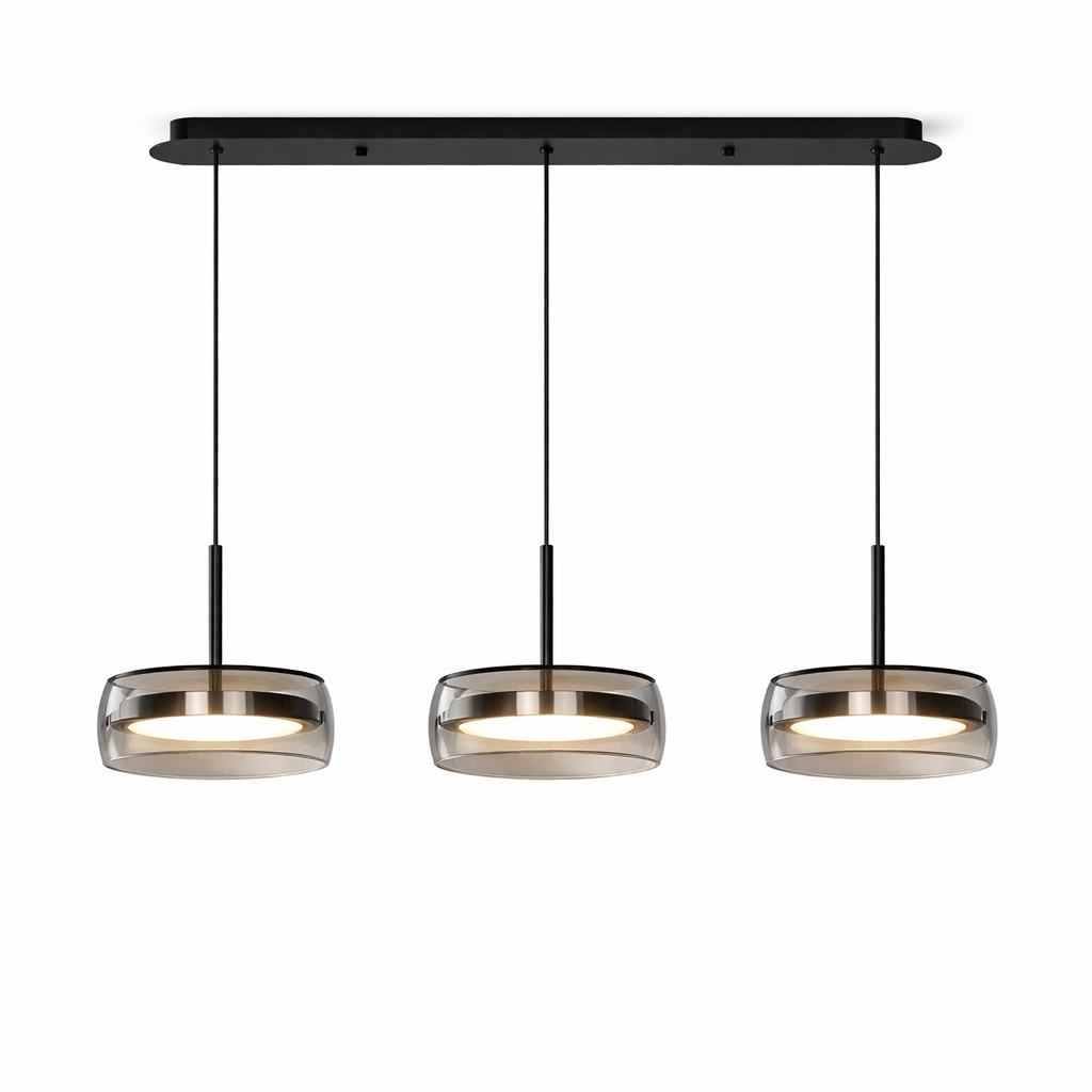 Rise-Light Schwarz / 3 Led-pendelleuchte