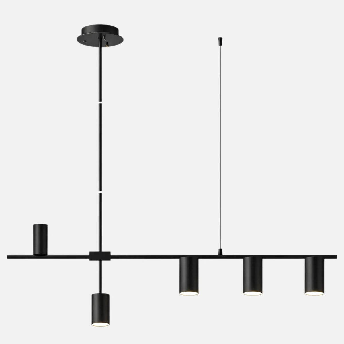 Rise-Light Schwarz / 5 Mehrflammige pendelleuchte