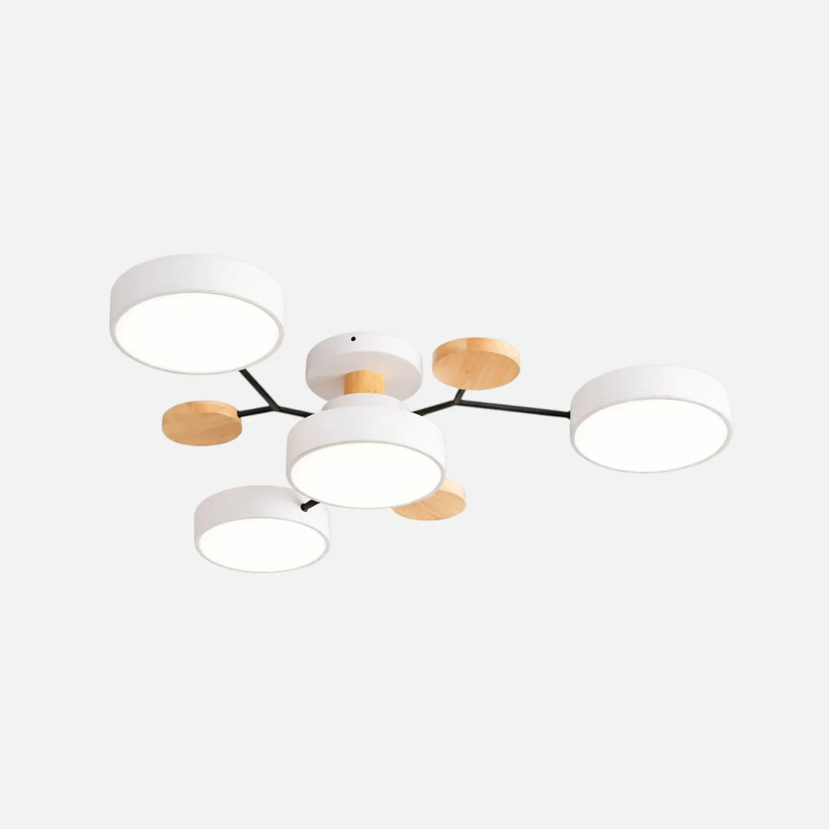 Rise-Light Weiß / 4 / Warm Moderne LED-Deckenleuchte aus Holz Minimalistische