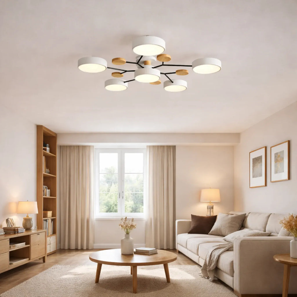 Rise-Light Moderne LED-Deckenleuchte aus Holz Minimalistische