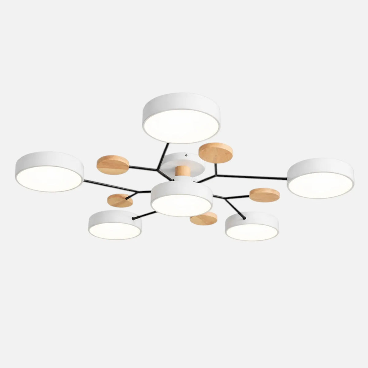 Rise-Light Weiß / 6 / kühles Moderne LED-Deckenleuchte aus Holz Minimalistische