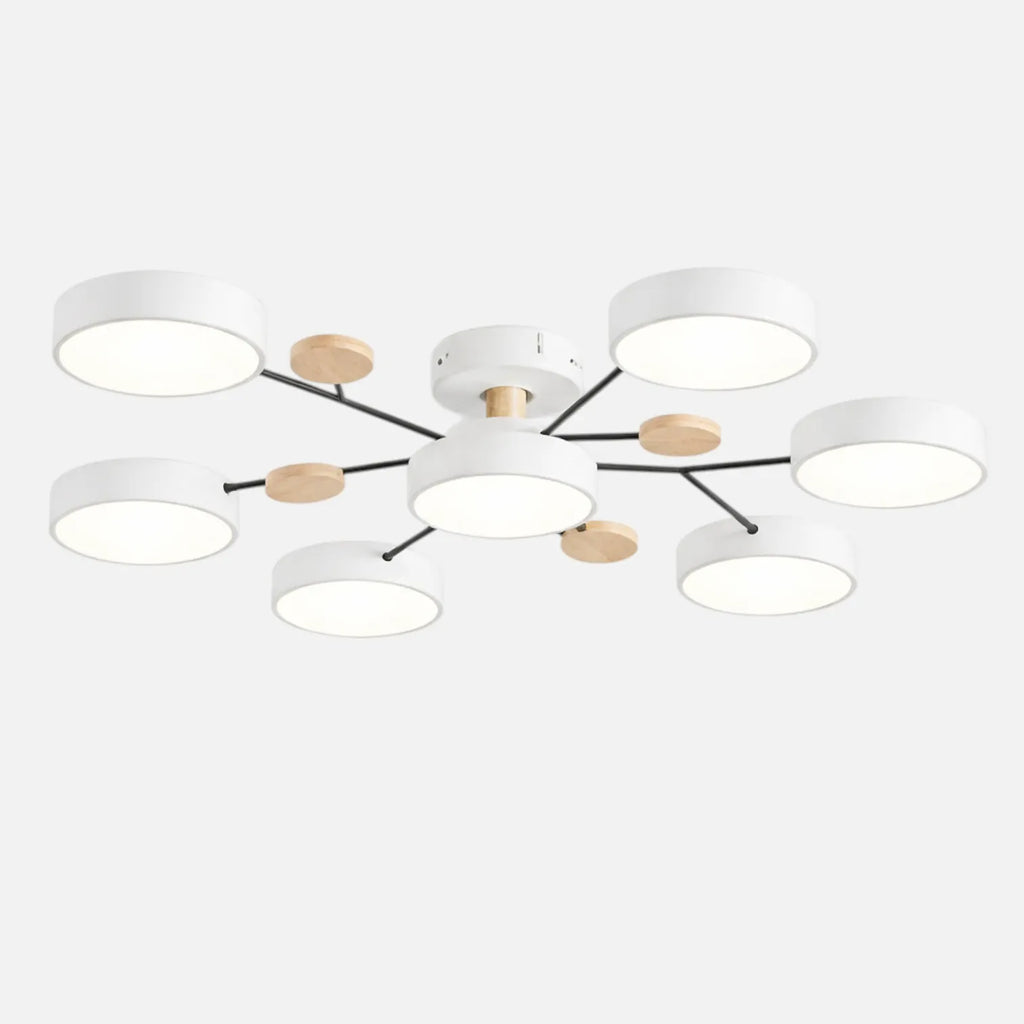 Rise-Light Weiß / 7 / kühles Moderne LED-Deckenleuchte aus Holz Minimalistische