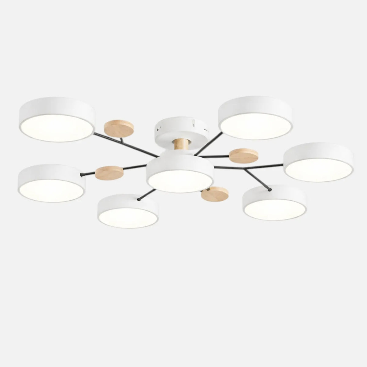 Rise-Light Weiß / 7 / kühles Moderne LED-Deckenleuchte aus Holz Minimalistische