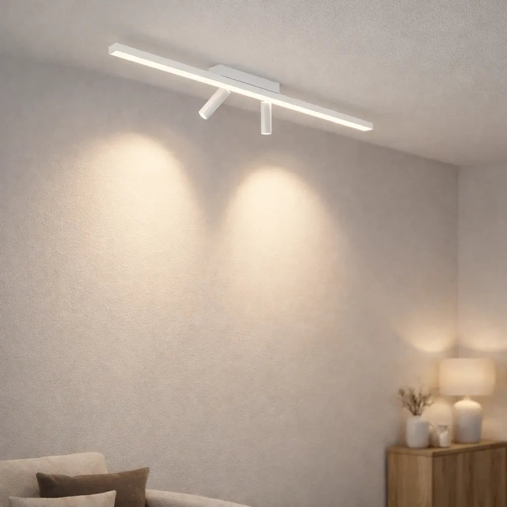 Rise-Light Weiß Moderne LED-Deckenleuchte mit Spots