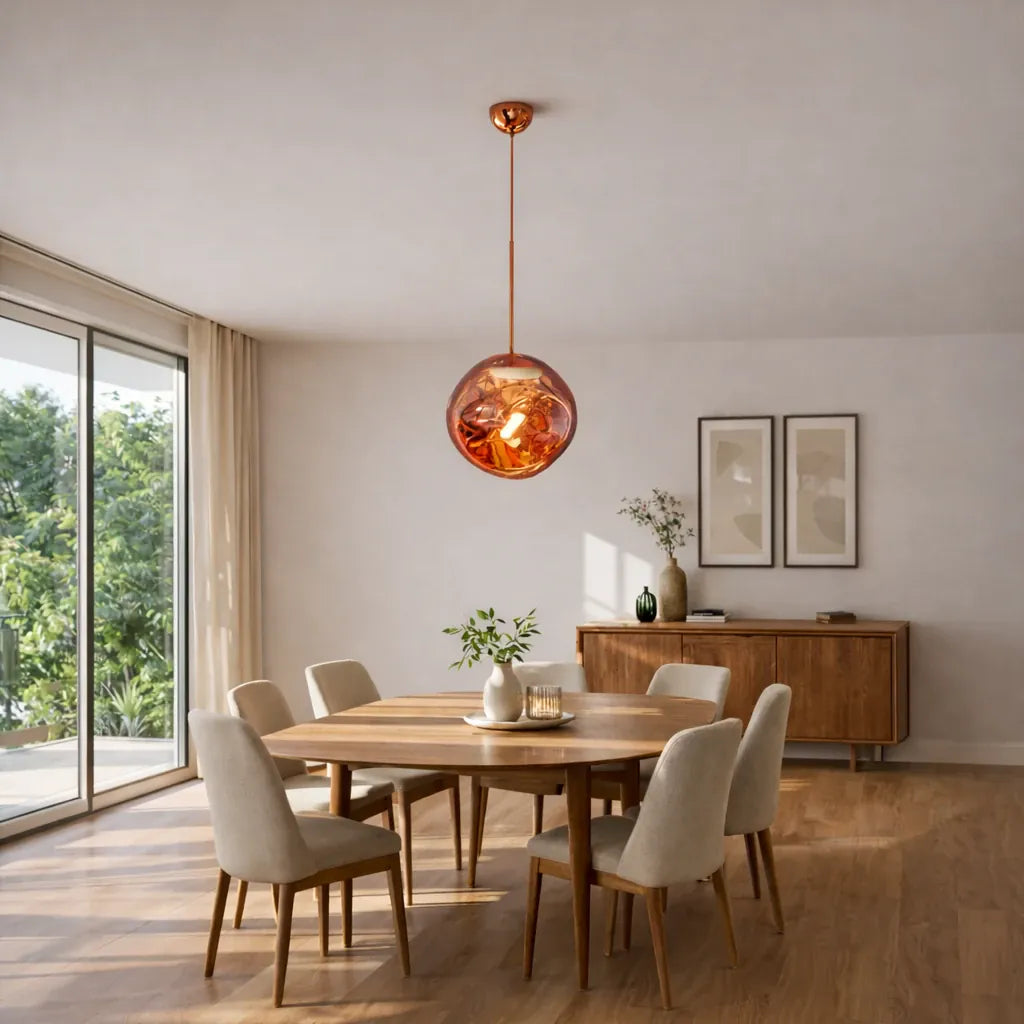 Rise-Light Roségold / 15 cm Moderne Pendelleuchte aus Glas