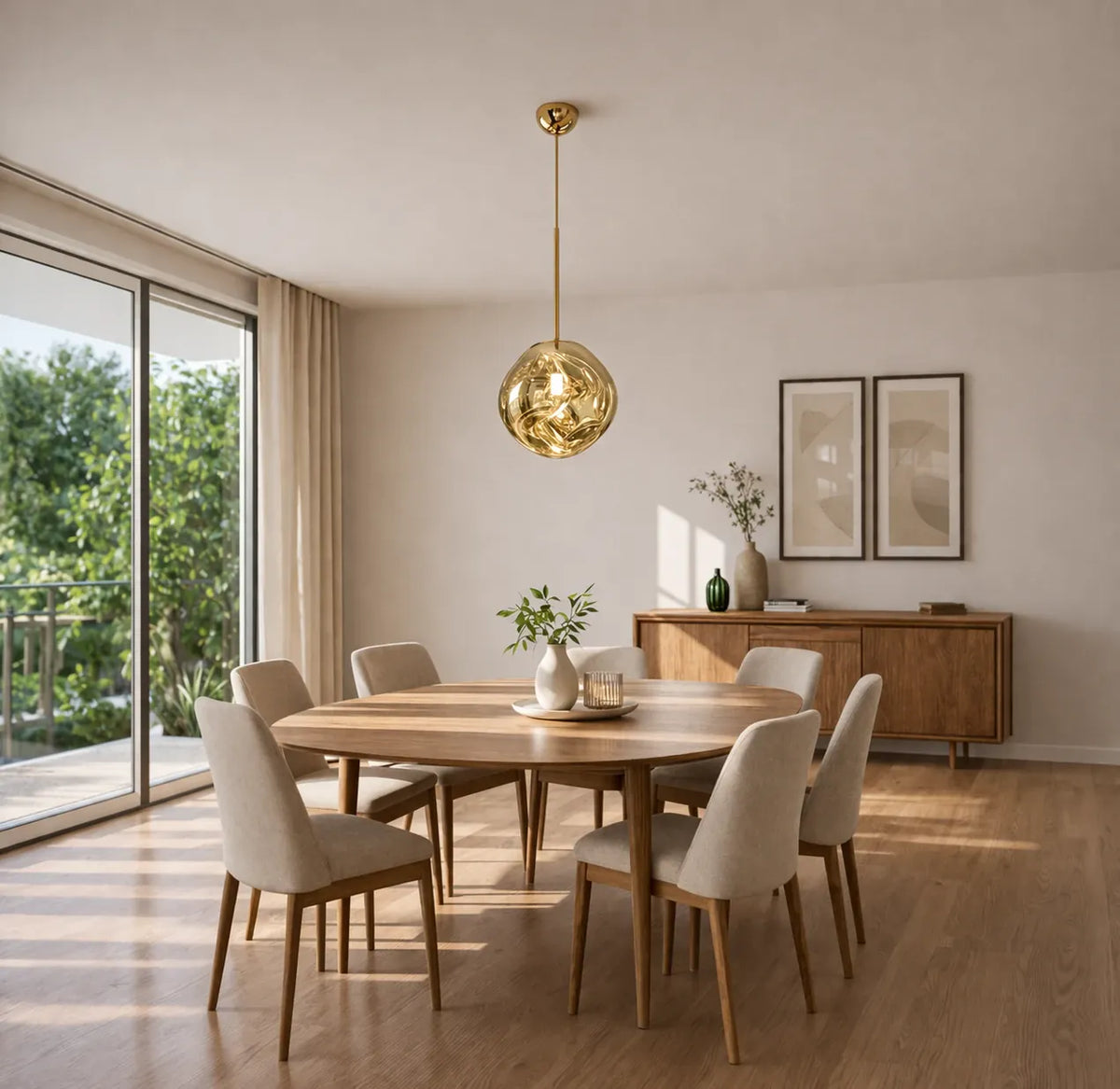 Rise-Light Gold / 15 cm Moderne Pendelleuchte aus Glas