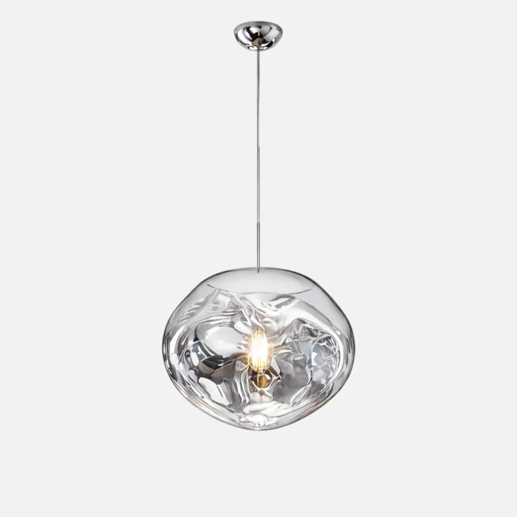 Rise-Light Silber / 30 cm Moderne Pendelleuchte aus Glas