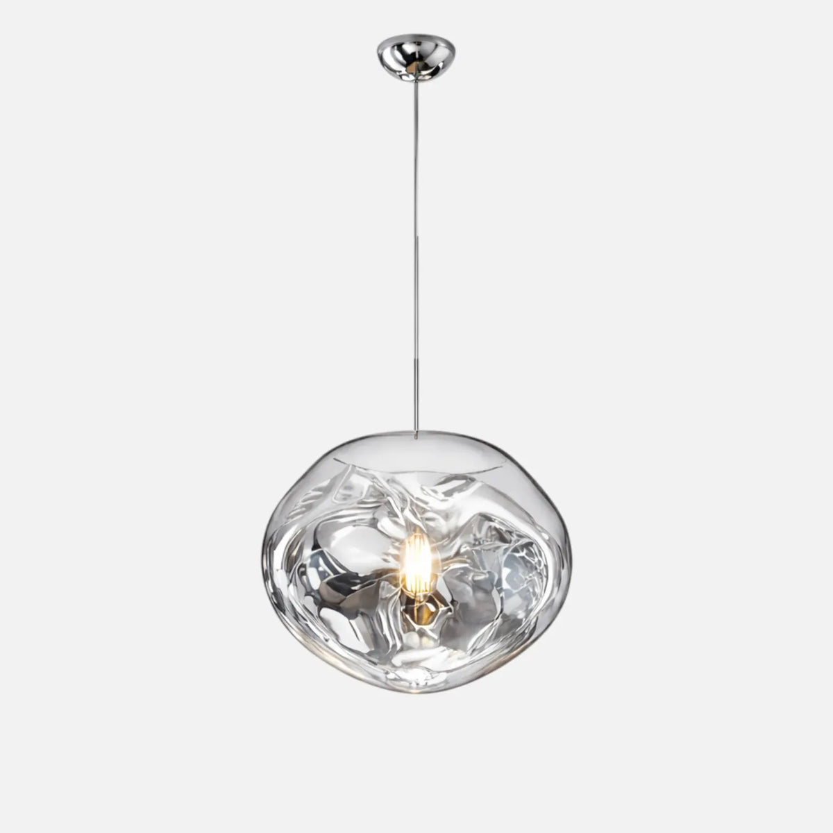 Rise-Light Silber / 30 cm Moderne Pendelleuchte aus Glas